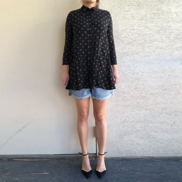 Zara Tops - Zara Black Long Shirt Size XS